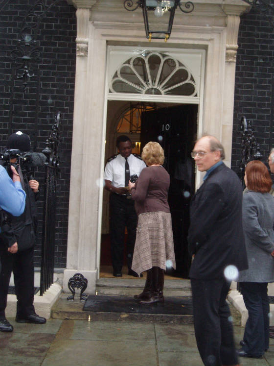 Madeleine Foundation members deliver their letter to 10 Downing Street