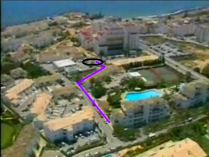 The route from the McCanns' apartment to the Baptista supermarket