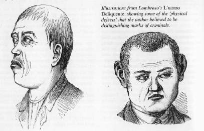 Illustrations from Cesare Lombroso's L'uomo Delinquente