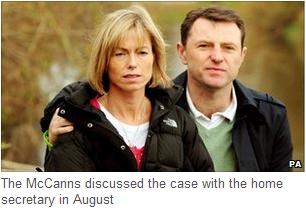 The McCanns discussed the case with the home secretary in August
