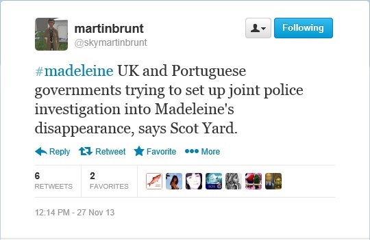 #madeleine UK and Portuguese governments trying to set up joint police investigation into Madeleine's disappearance, says Scot Yard.