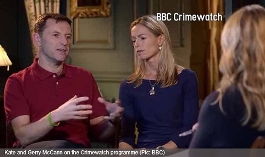Kate and Gerry McCann on the Crimewatch programme (Pic: BBC)
