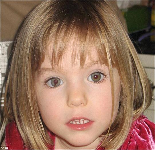 Still missing: Madeleine McCann aged three in 2007 before she disappeared while on holiday with her parents