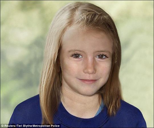 Imagining: Last year the Metropolitan Police released an age progression picture of what Madeleine McCann would look like on her ninth birthday