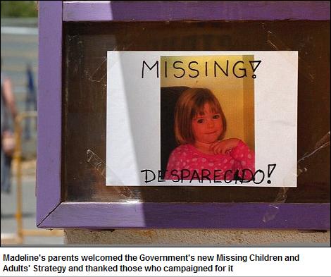 Madeline's parents welcomed the Government's new Missing Children and Adults' Strategy and thanked those who campaigned for it