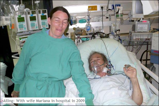 Ailing: With wife Mariana in hospital in 2009
