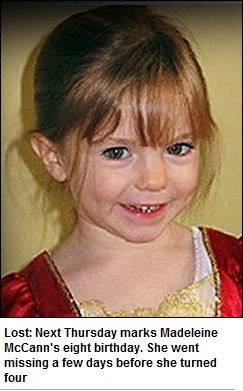 Lost: Next Thursday marks Madeleine McCann's eight birthday. She went missing a few days before she turned four