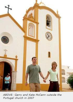 ABOVE: Gerry and Kate McCann outside the Portugal church in 2007