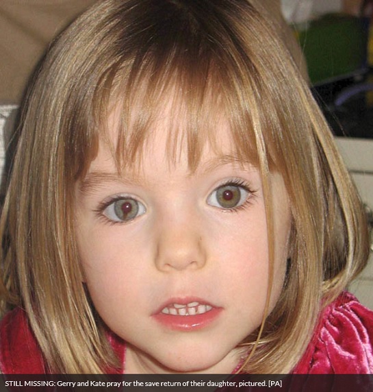 STILL MISSING: Gerry and Kate pray for the save return of their daughter, pictured. [PA] 
