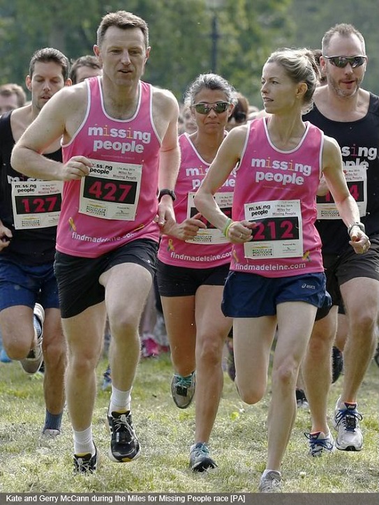 Kate and Gerry McCann during the Miles for Missing People race [PA]