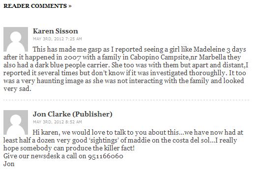 Karen Sisson 'Readers Comment'