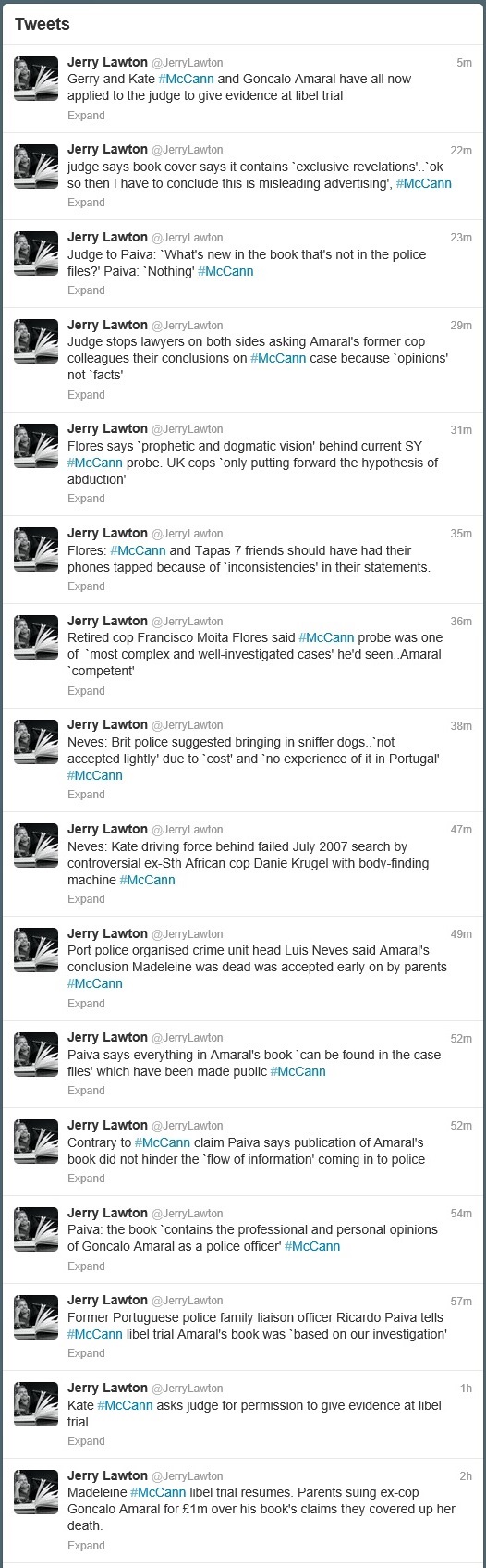 Jerry Lawton tweets, 08 October 2013