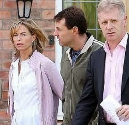 Kate and Gerry McCann with Clarence Mitchell