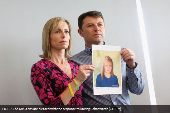 HOPE: The McCanns are pleased with the response following Crimewatch [GETTY]
