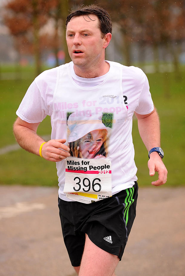 Driven ... Gerry McCann pounds the pavements in 10k run last year