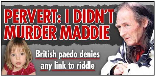 'Pervert: I didn't murder Maddie' - Sun banner, 15 June 2009