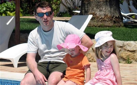 McCann family handout photo taken at 2.29pm on May 3 - the day Madeleine McCann (right) went missing
