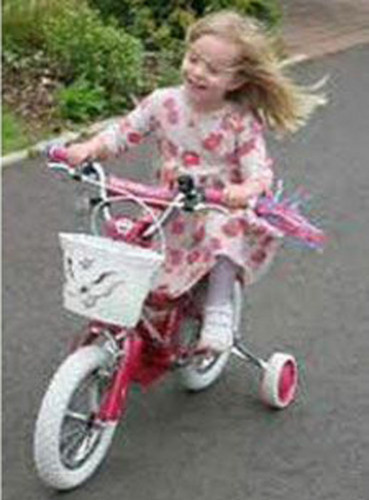 Madeleine on her bike