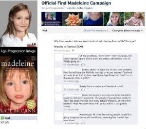 Screenshot from Official Find Madeleine Campaign Facebook page