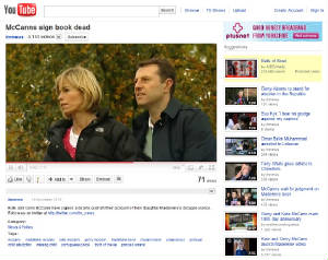 ITN News video screenshot: 'McCanns sign book dead'