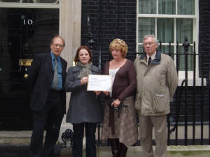 Madeleine Foundation members outside 10 Downing Street