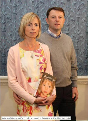 Kate and Gerry McCann hold a press conference in the Merrion Hotel