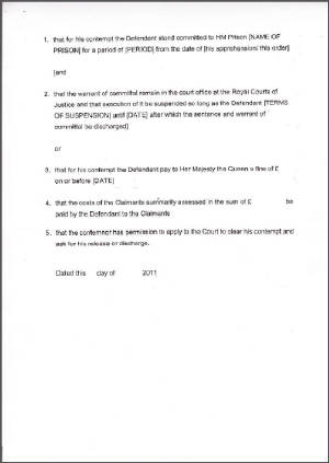The McCanns' draft order to commit Tony Bennett to prison, page 2