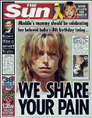 Kate on front cover of The Sun 12/05/07