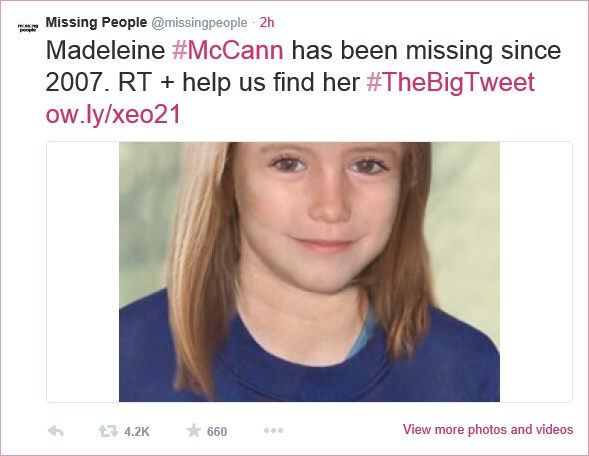 The Big Tweet: Madeleine, 25 May 2014