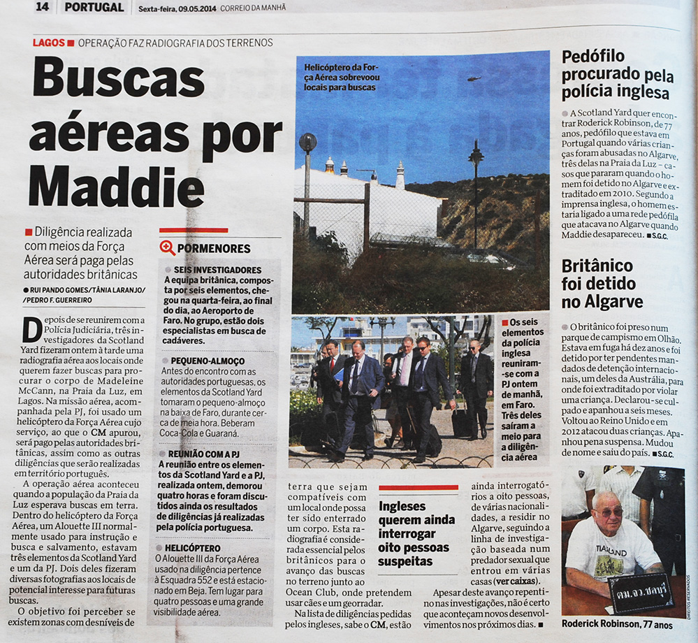 Correio da Manhã, 09 May 2014 (paper edition, page 14)