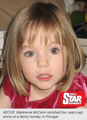 ABOVE: Madeleine McCann vanished four years ago whilst on a family holiday in Portugal