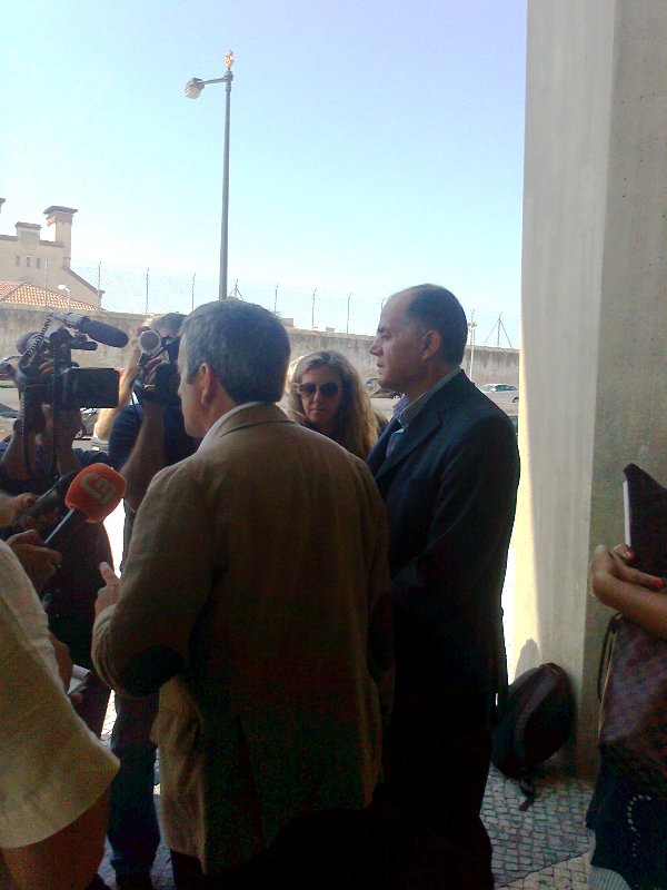 and lawyer Dr Santos de Oliveira speak to the Press outside the Court.