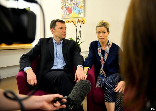On Wednesday, Kate and Gerry McCann expressed continued hope their daughter will be found