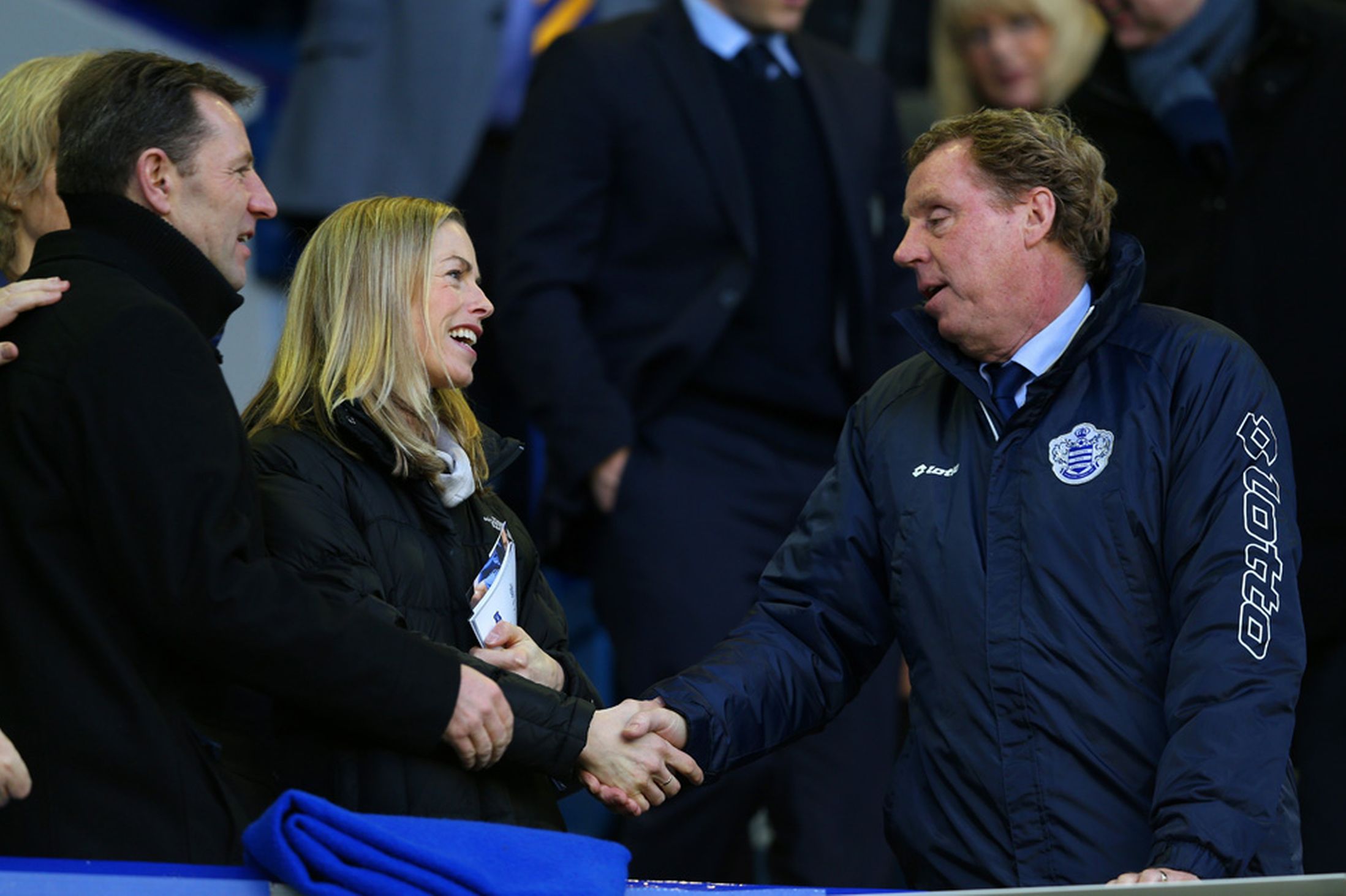 Meeting: The McCanns were pictured shaking the hand of Harry Redknapp, the manager of QPR