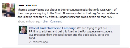 Official Find Madeleine Campaign Facebook, 23 May 2011