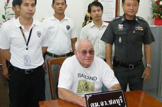 Deported: Robinson after Thai authorities caught him 