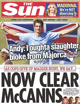 Sun front page 02 July 2008