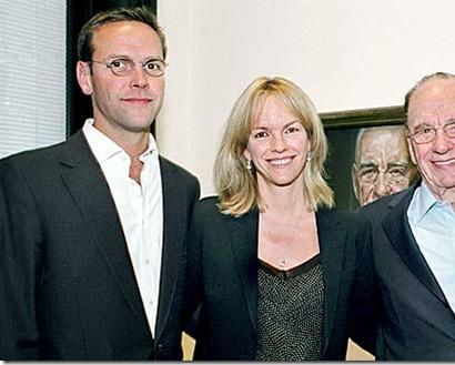 James, Elisabeth and Rupert Murdoch