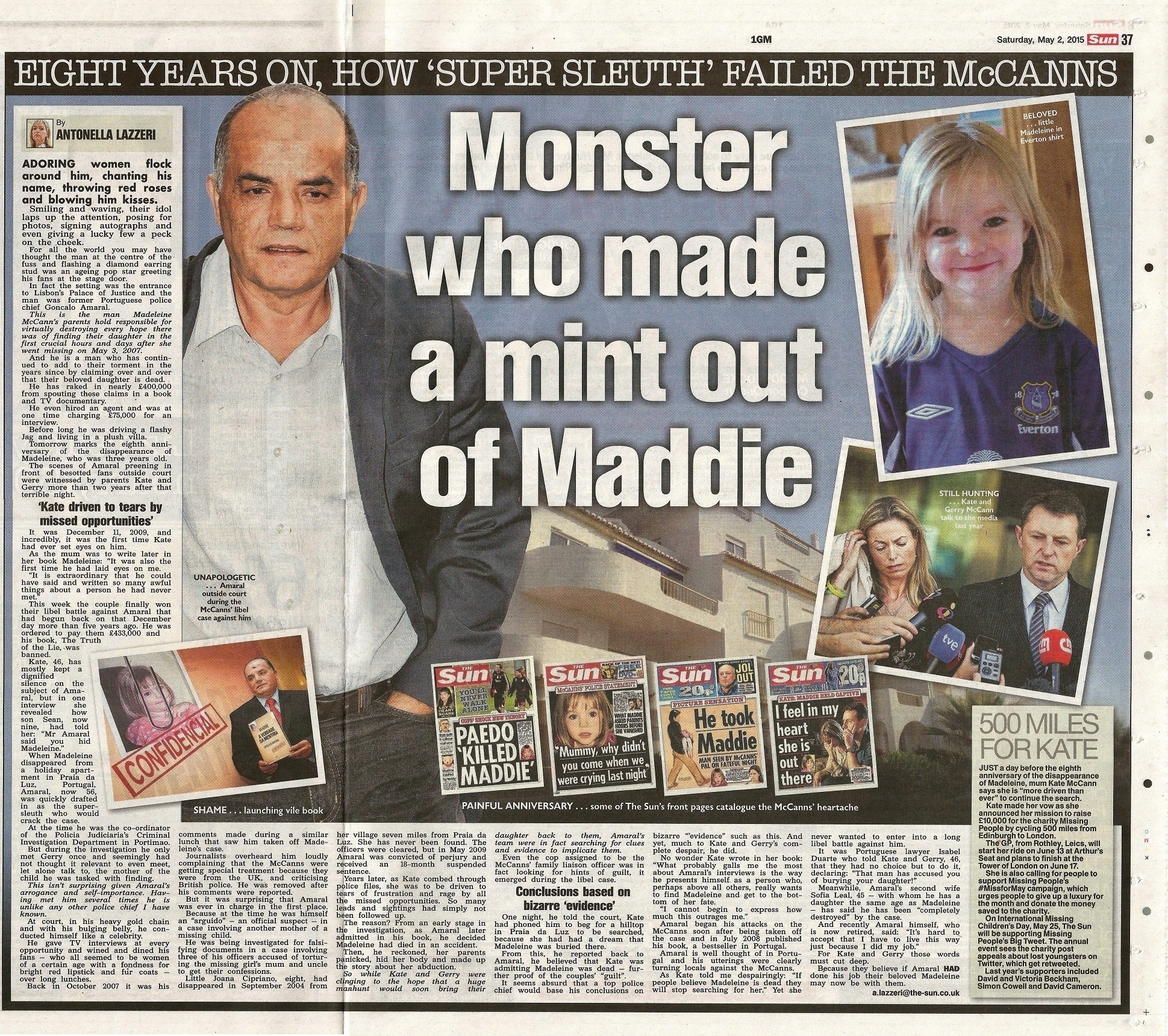 Monster who made a mint out of Maddie - The Sun (paper edition, pages 36&37)
