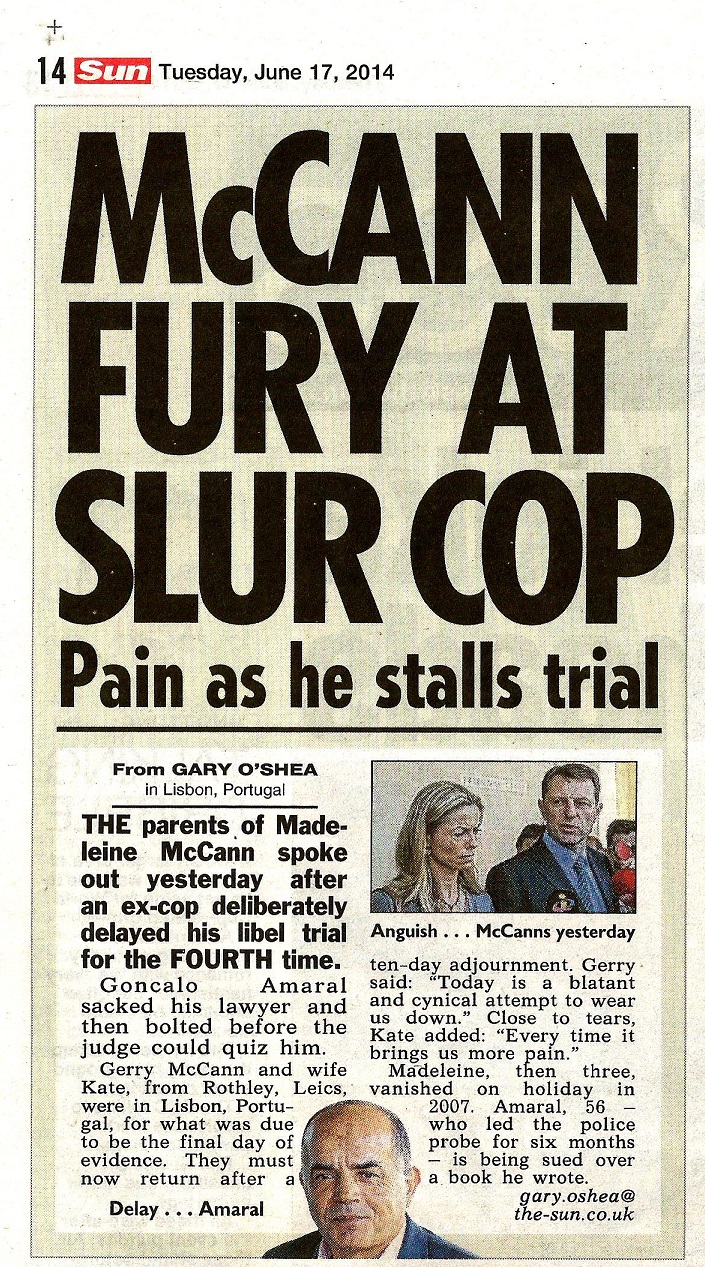 The Sun, 17 June 2014 (paper edition, page 14)