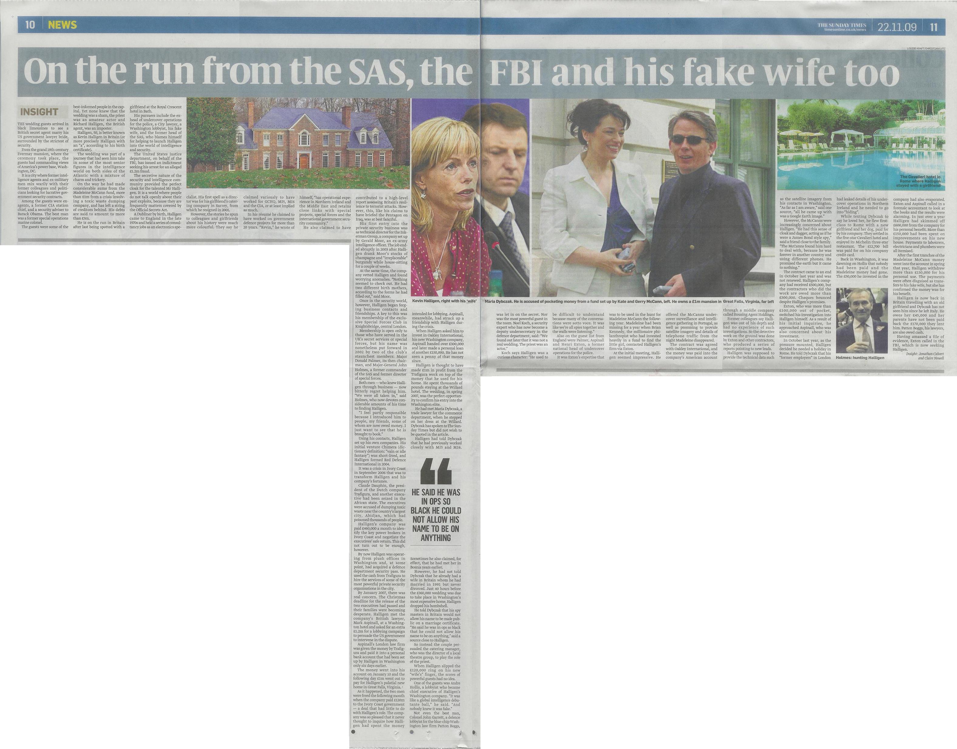 The Sunday Times, 22 November 2009