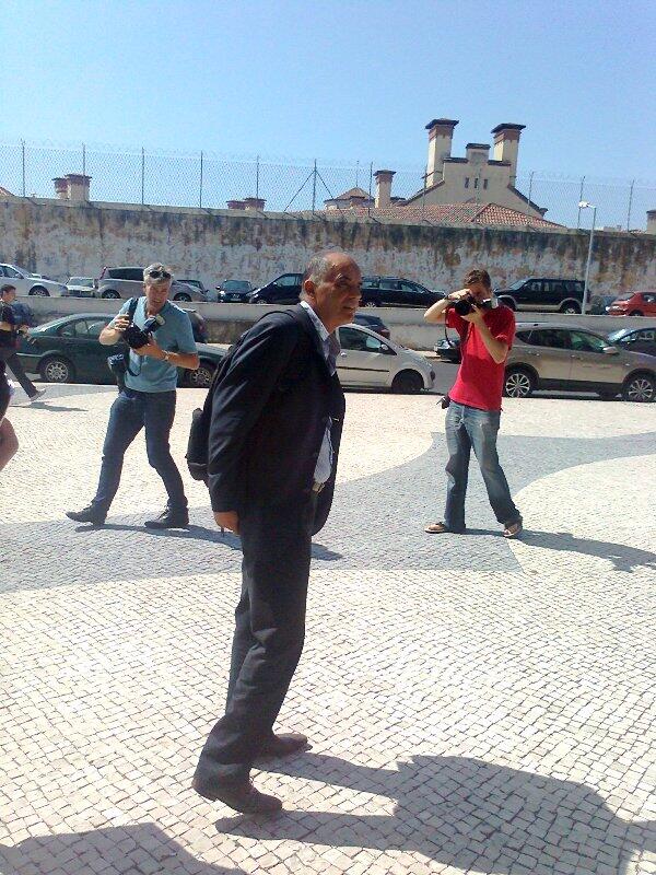 Former detective Gonçalo Amaral leaves tribunal in Lisbon after judge failed to return after morning recess.