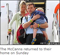 The McCanns returned to their home on Sunday 