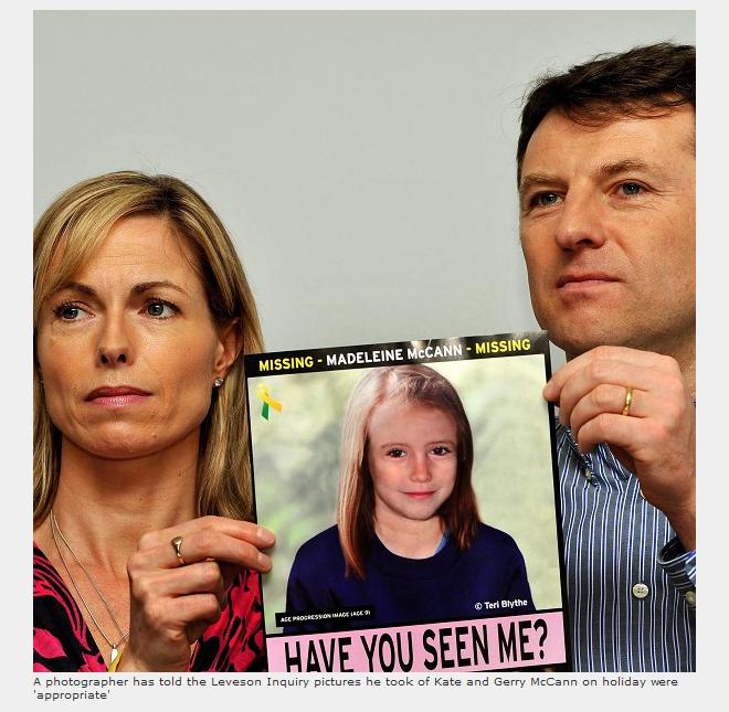 A photographer has told the Leveson Inquiry pictures he took of Kate and Gerry McCann on holiday were 'appropriate'