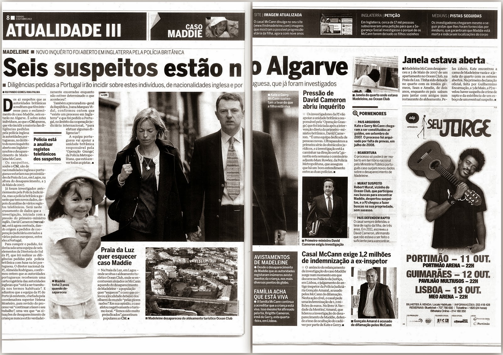 Correio da Manhã, paper edition, 05 October 2013