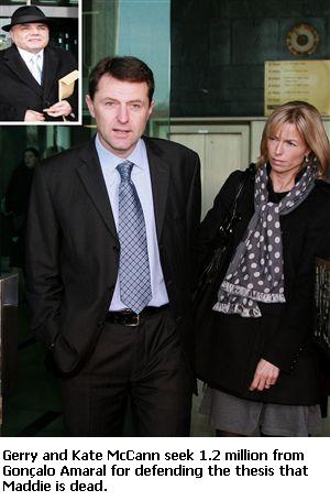 Gerry and Kate McCann seek 1.2 million from Gonçalo Amaral for defending the thesis that Maddie is dead