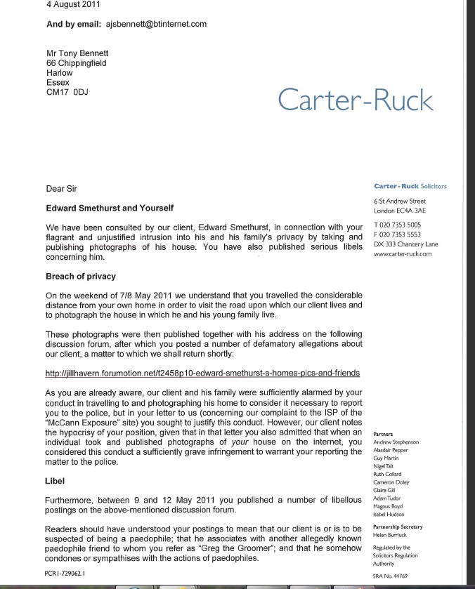 Carter-Ruck letter, 04 August 2011