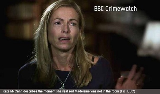 Kate McCann describes the moment she realised Madeleine was not in the room (Pic: BBC)
