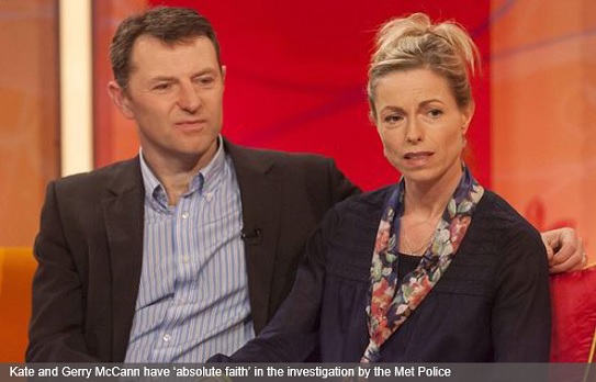Kate and Gerry McCann have 'absolute faith' in the investigation by the Met Police