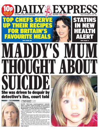 Daily Express front page, 20 September 2013